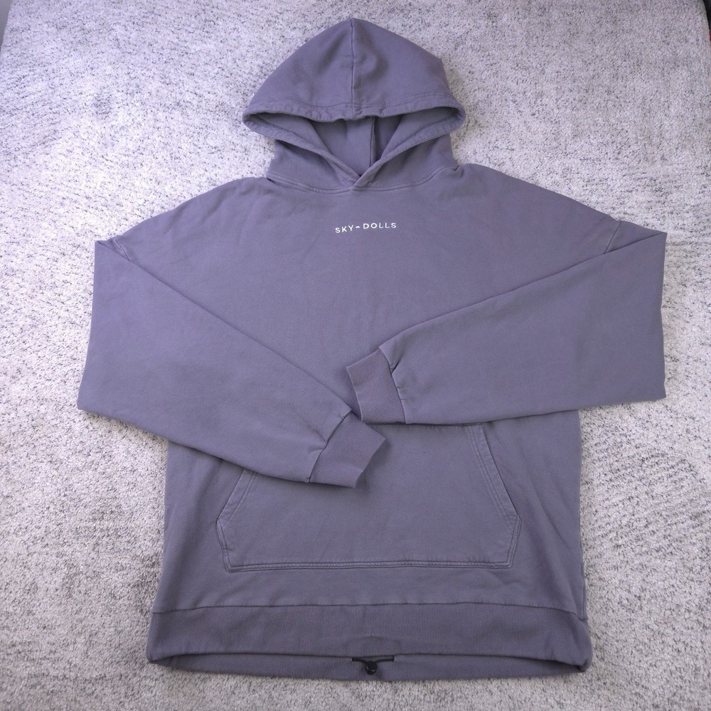 Sky Dolls Hoodie Womens 2X Sweatshirt Fleece Pullover Charcoal Gray Logo